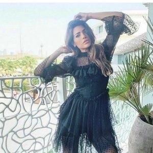 NWT Sandra Mansour x H&M Tulle Lace Black sz M